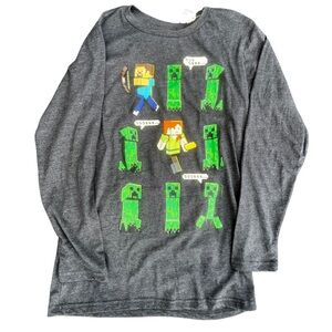 NWT Mad Engine Long Sleeve Minecraft Tee Kids Size L